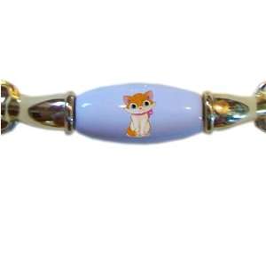  Cute Kitten with Pink Ribbon BRASS DRAWER Pull Handle 