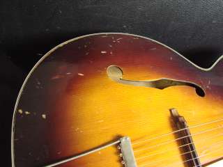 Vintage Kay Sunburst Archtop Acoustic Cutaway Guitar w/ Case  