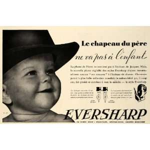  1935 French Ad Wahl Eversharp Fountain Pen Stylo Baby 