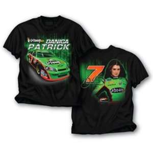  #7 Danica Patrick Godaddy Mens Black Car/Image Tee Shirt 