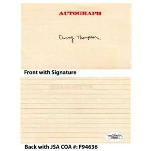 Danny Thompson Signed 3.5x6 Index Card JSA COA 1970 76 Twins Rangers 