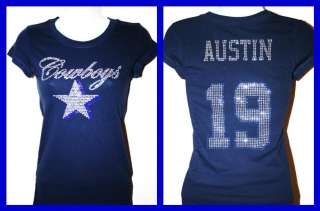 Dallas Cowboys Miles Austin Bling Jersey Tank Top Tee T Shirt Long 
