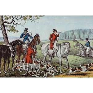  Fox Hunt by Nathaniel Currier 18x12