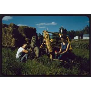   ,break,hauling hay bales,farm,Radcliffe,Iowa,IA,1957