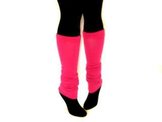 Hot Pink Leg Warmers Socks Costume Dance wear 80s Party  