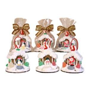 Handmade Gingerbread House Ornaments   6pc:  Grocery 
