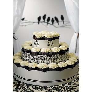 Davids Bridal Love Bird Damask Grand Display Tower for Cupcakes Style 