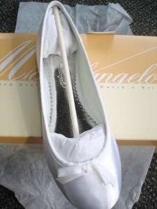 MICHAELANGELO Dyeable White Wedding Bridal Bridesmaid Ballet Shoes 