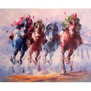  Art Reproduction Oil Painting Horses color Classic 20 X 