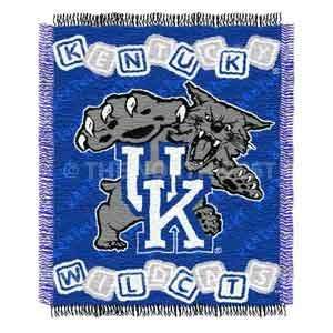  NCAA Kentucky Wildcats Baby Afghan / Throw Blanket