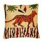 leopard cushion tapestry needlepoint kit royal paris 15 5 x