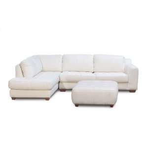  Diamond Sofa Zen White Leather 2PC Sectional w/ LF Chaise 