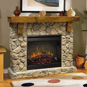   56 Flat Wall Electric Fireplace (Hand hewn pine mantel)   SMP 904 ST