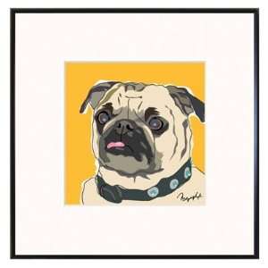 Paper Russells PAFR610 Limited Framed Print, 8x8 Inch   Pug Head SHot