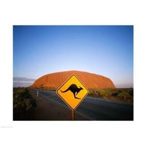   in the background, Ayers Rock Poster (24.00 x 18.00)