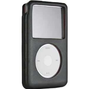  Phantom Black Italian Leather Case With Belt Clip For iPod 