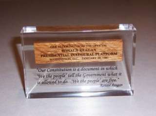 President Ronald Reagan Memorabilia  Quote #18 Our constitution is a 