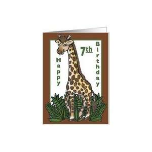  Giraffe   Happy 7th Birthday Card: Toys & Games