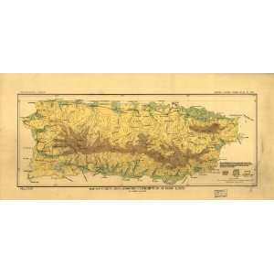  1899 Map of Puerto Rico & distribution of crop lands: Home 