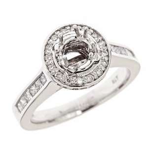 75ct Diamond Engagement Semi Mount Ring Setting in Channel and Pave 