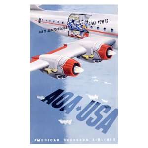  American Overseas Airlines Boeing Stratocruiser Giclee 