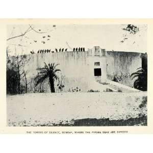  1906 Print Towers Silence Bombay India Parsi Zoroastrian 