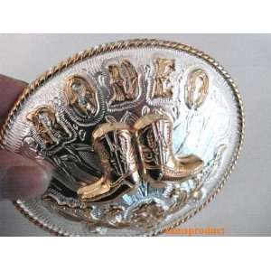   Rodeo Cowboy Boot Two Tone Color Western Belt Buckle: Everything Else