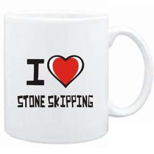    Mug White I love Stone Skipping  Hobbies