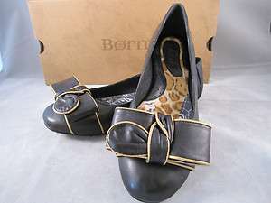 BORN BLACK LEATHER FLATS ORIEL SHOES 6 M   NEW WITH TAGS & ORIGINAL 