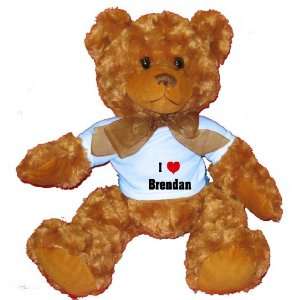   Love/Heart Brendan Plush Teddy Bear with BLUE T Shirt: Toys & Games
