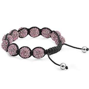   Stone Disco Ball Beads Hip Hop Men Unisex Adjustable Bracelet Jewelry