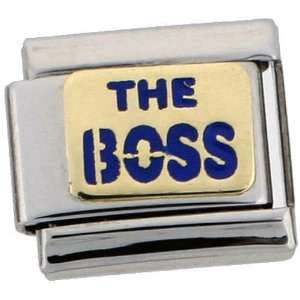  18K gold and steel Italian Charm  THE BOSS  Jewelry