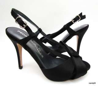 New Pedro Miralles Spain Platform Slingback Sandal Heel Pump ~Black 