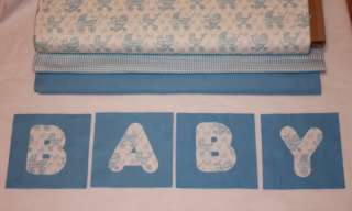 BLUE Baby Carriage Minky Rag Quilt Kit 84 6 Square DIY  