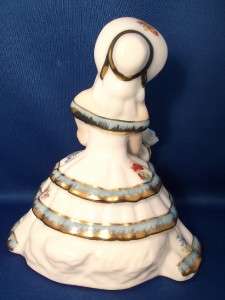 Girl With Flowers Wearing Hoop Skirt Porcelain Ceramic Figurine 6.5 
