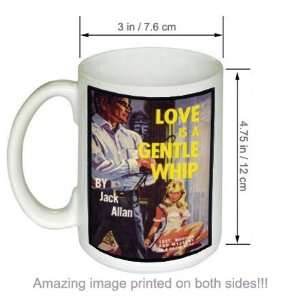  Love Is A Gentle Whip Vintage Pulp Novel Cover Art COFFEE 