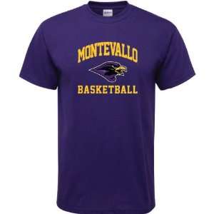  Montevallo Falcons Purple Basketball Arch T Shirt Sports 