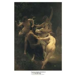 Nymphs and Satyr by William Adolphe Bouguereau 19x29 