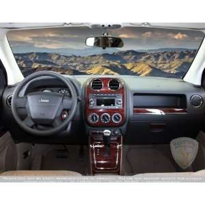 Interior Wood Dash Trim Kit for JEEP COMPASS 2009 up in Red Burlwood 