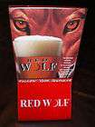 1996 BUDWEISER BEER RED WOLF TABLE TENT HOWLING WOLF CALL MIB