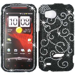   DIAMOND BLING CRYSTAL FACEPLATE CASE COVER HTC REZOUND THUNDERBOLT 2