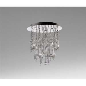 Mirabelle Collection 4 Light 34 Chrome Flush Mount with Clear Glass 