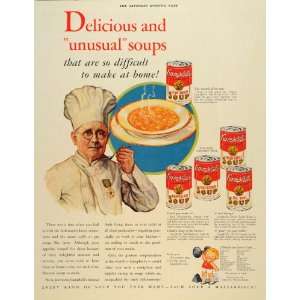   Unusual Soup Souper Kid Chef Hat   Original Print Ad: Home & Kitchen