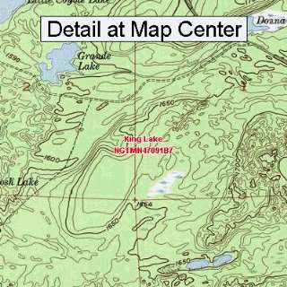   Topographic Quadrangle Map   King Lake, Minnesota (Folded/Waterproof