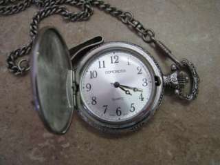 Concepts POCKET WATCH Silver Tone DEER/DOGS Hunting  