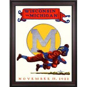 : 1922 Michigan vs. Wisconsin 36 x 48 Framed Canvas Historic Football 