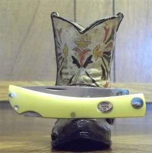   BLADE LOCK BACK YELLOW COMPOSITE HANDLE MADE IN TX, U.S.A.  