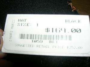 NWT! $252!!! Black MARZI ladies hat sz 1 GREAT!!!!!  