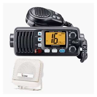  Icom M304 VHF Radio   Black   Free SP21W Remote Speaker 