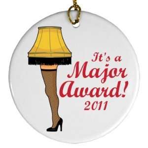  Major Award Leg Ornament: Custom Porcelain Circle Ornament 